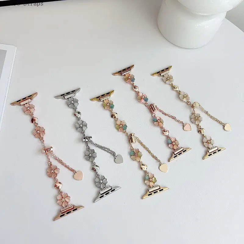 Women Dressy Jewelry Flower Adjustable Bracelet Strap for Apple Watch, Fits 38/40/41/42/44/45/49mm