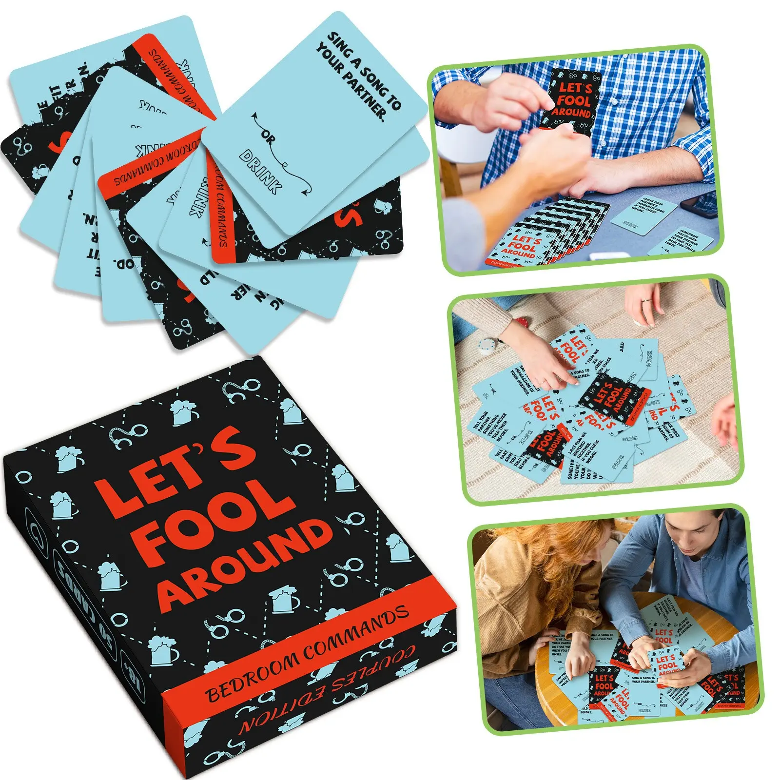 50 Pairs Let's Fool Around Hot Selling Couple Date Cards, Husband Wife Dialogue Card Game, Bedroom Game Cards, Fun Romantic Activity