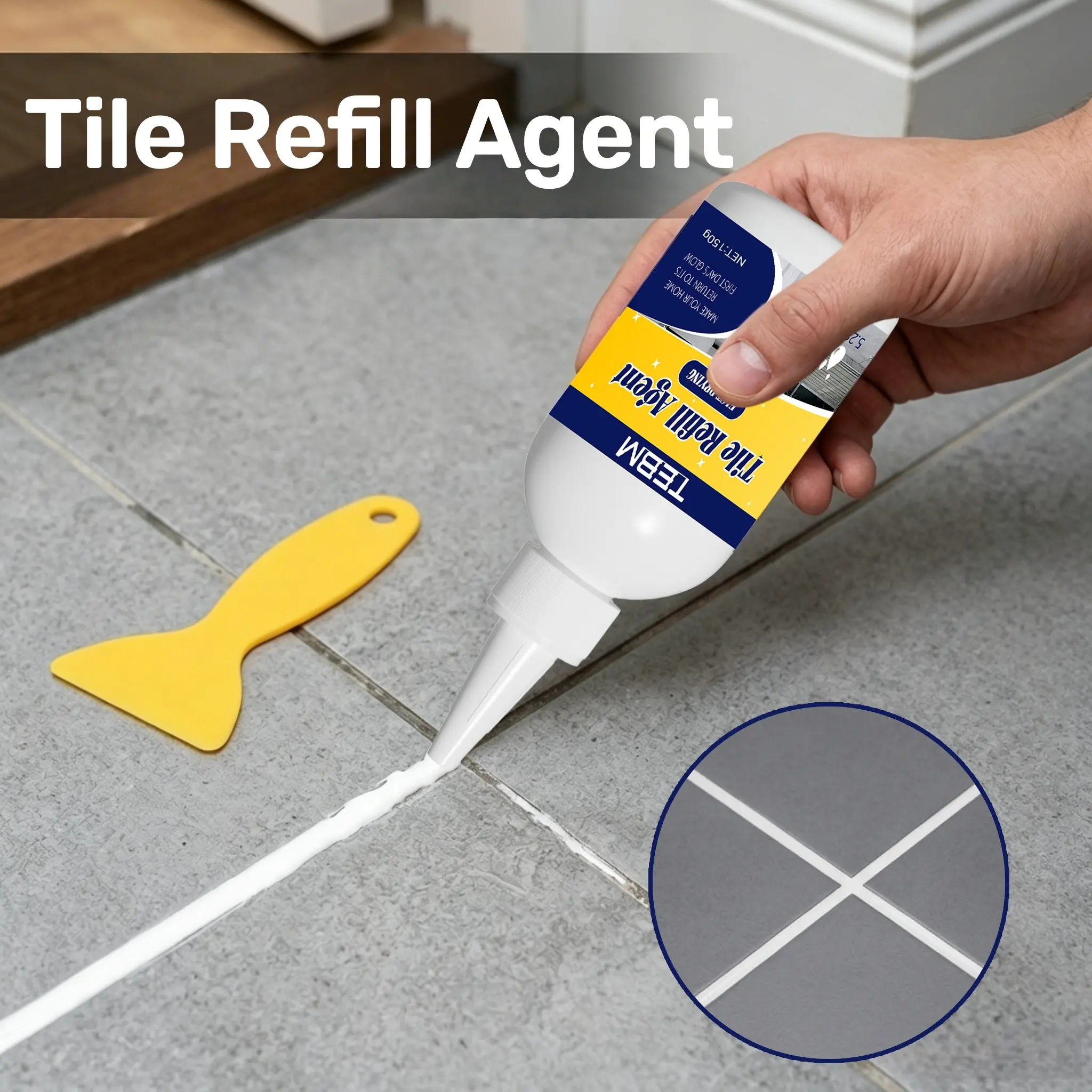 Waterproof Tile Grout Sealer, Water Repellent Multi-Functional Fast-Drying Tile Sealant, DIY Friendly, Home Repair Kit, Bathroom, Floor, Wall, Window Edge, Toilet, Sink