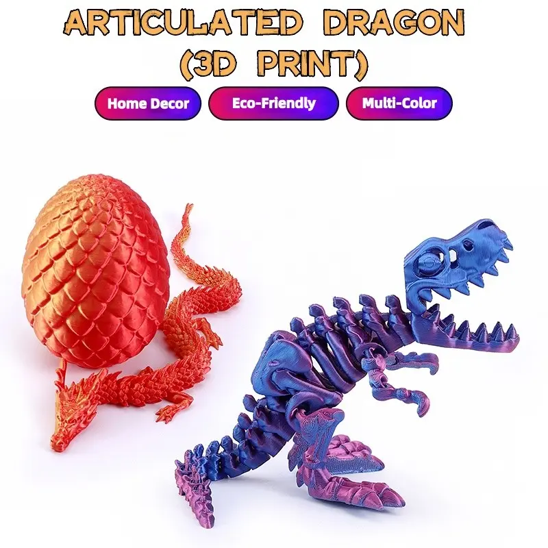 1pc 12inch" Articulated Dragon with Egg Set, 30cm Large 3D Printed Dragon Toy, Fortified Joints for Extra Durability, Seamless One-Piece, Eco-Friendly PLA, Multi-Color Available, Desk Decor, DND Gift