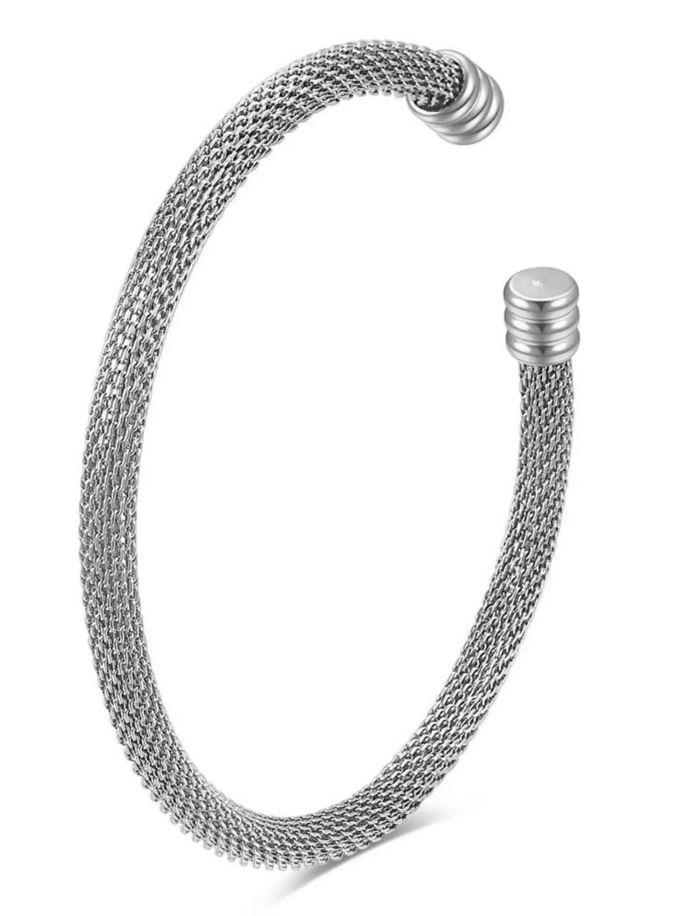Versatile Simple 5mm Stainless Steel Wire Cable Open Bracelet, Unisex Fashion Accessory, Durable and Stylish Jewelry for Everyday Wear