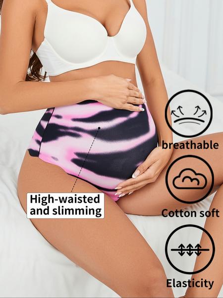 3 Piece Maternity High Waist Panty Set, Designed for Moms with Thong and Wavy Edges, Comfortable Underwear for Pregnancy, Maternity Supplies