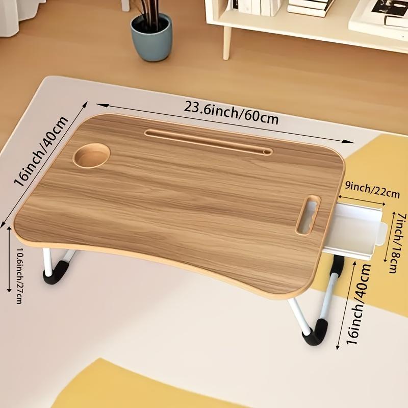 Ultra Large Portable Foldable Laptop Bed Table,Multi Functional Tray Holder with Cup Holder &Drawer,Perfect for Eating,Reading,and Writingon Beds,Sofas,Floors -Stable