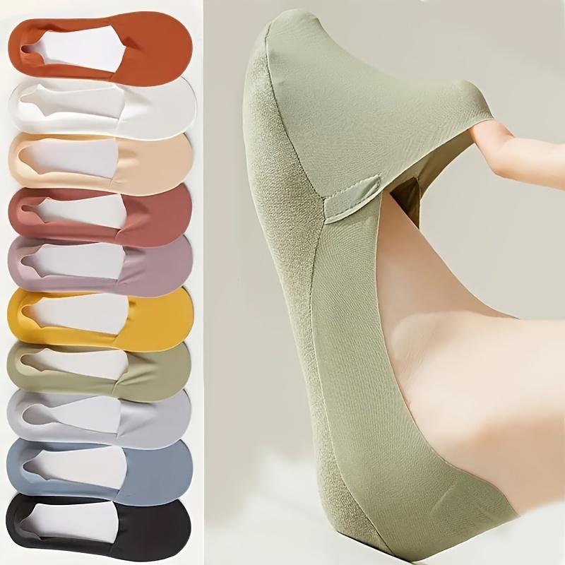 10 Pairs of Women's Invisible Socks - Comfortable, Breathable Polyester Short Socks with Sponge Bottom for Enhanced Grip and Stability, Smooth Knitted Fabric, Perfect for Casual Wear Womenswear Basic 10 Pairs of Women's Invisible Socks - Comfortable, Breathable Polyester Short Socks with Sponge Bottom for Enhanced Grip and Stability, Smooth Knitted Fabric, Perfect for Casual Wear Womenswear Basic