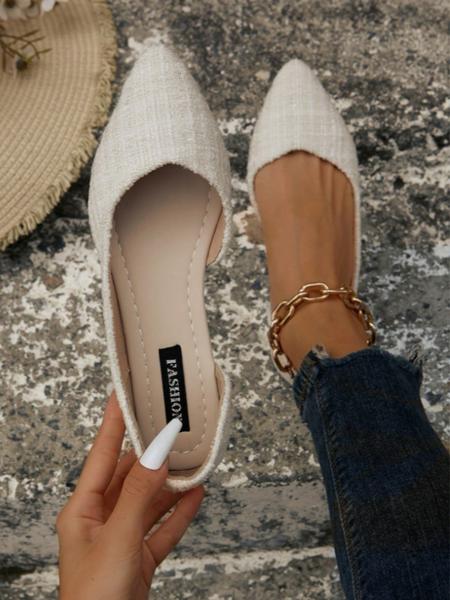 Women's Solid Color Pointed Toe Flat Shoes, Fashionable Slip on Shoes for Daily Wear, Lightweight Breathable Comfortable Shoes for Women & Girls, Running, Flats Shoes Women