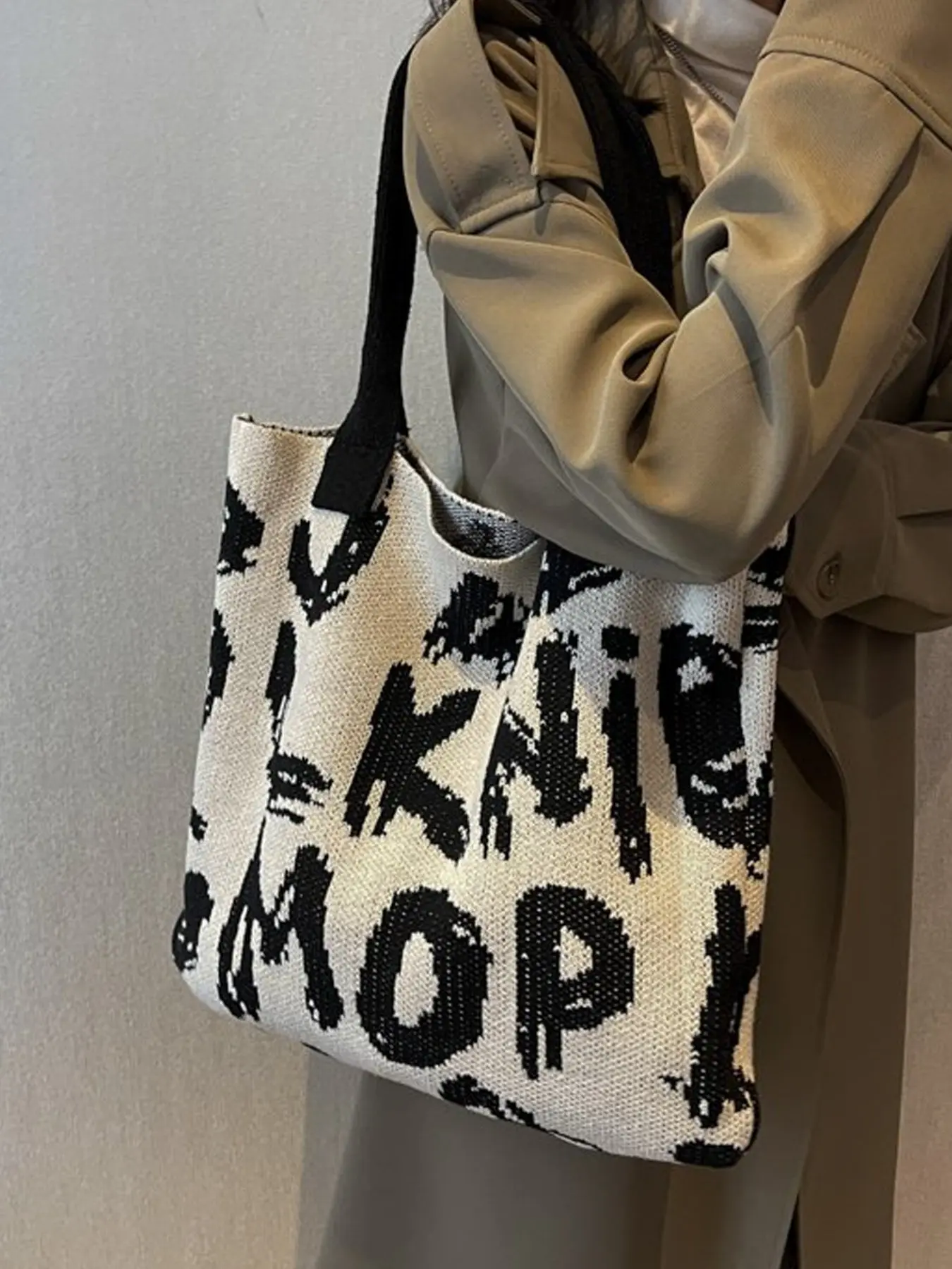 New Multi-Functional Woven Knit Messenger Tote Bag, Large Capacity Sandproof Casual Shopping Bag, Ideal for Beach, Camping, Outdoor Activities