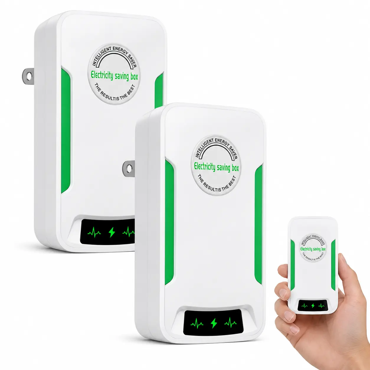 2/4PCS Plug 2026 Updated Stop Watt Smart Power Factor Plug-In Voltage Stabilizer Surge Protector Flame Retardant Box for Home AC Refrigerator Office Appliances cute valentine