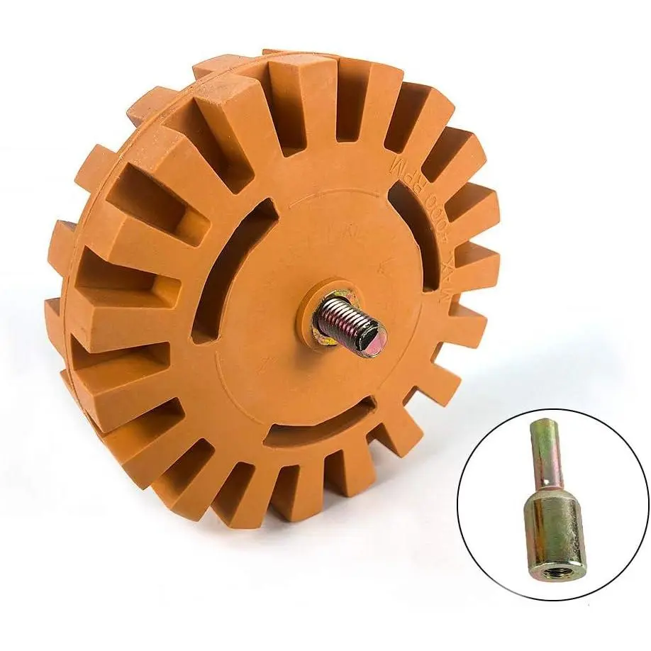 Removal Eraser Wheel Tool Kit, 4 Inch Rubber Power Drill Attachment for Removing Pinstripes, Stickers, Adhesive Vinyl  from , Rvs,  and