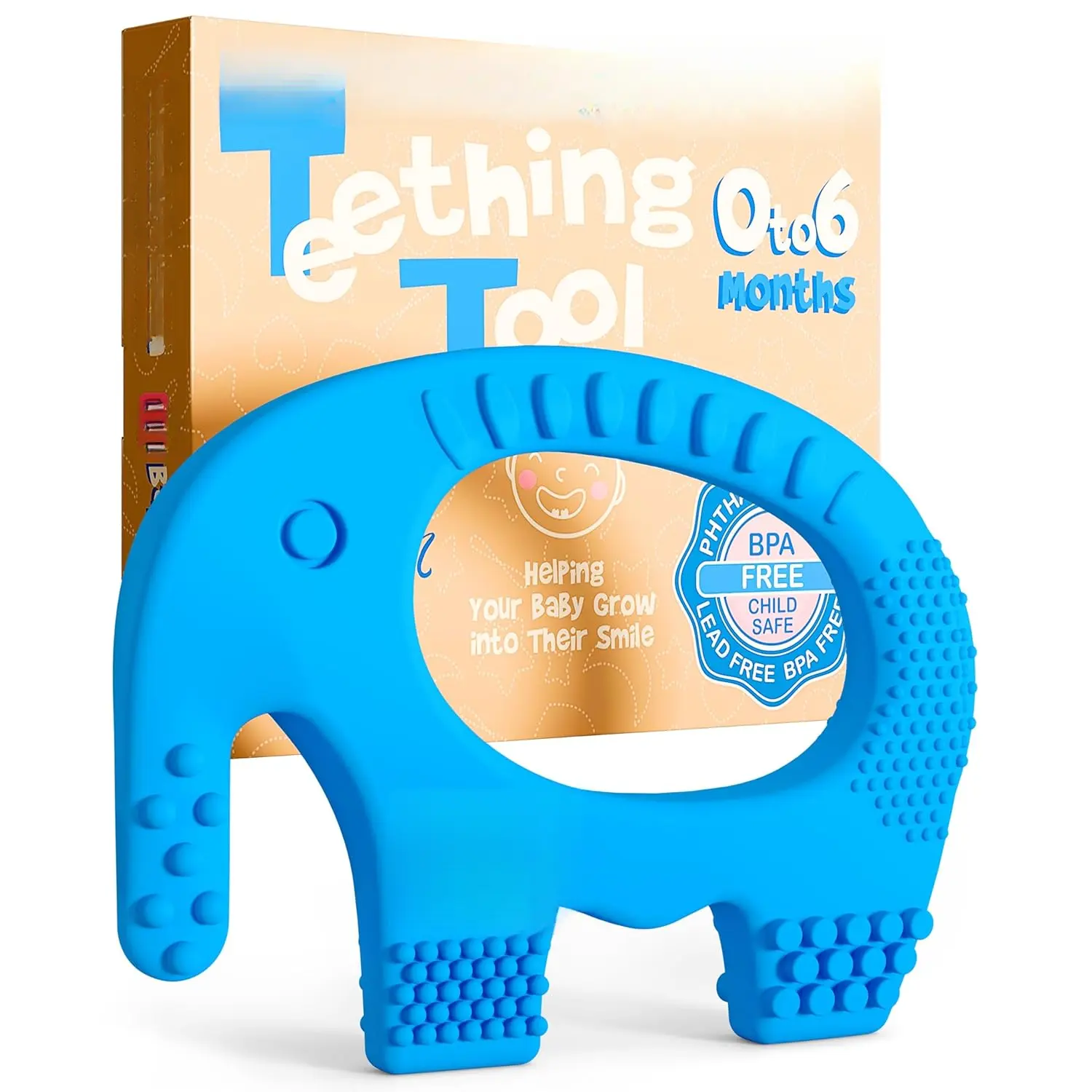 Baby Teething Toys 5X Pain Relief Zero Delay 0-6 Months Blue New model
