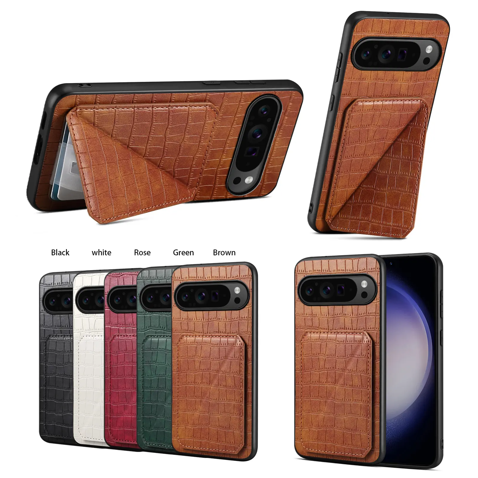 Compatible with Pixel 9/Pixel 9 pro/Pixel 10/Pixel 10 pro bracket card (only 2 Cards) phone case -XHS07