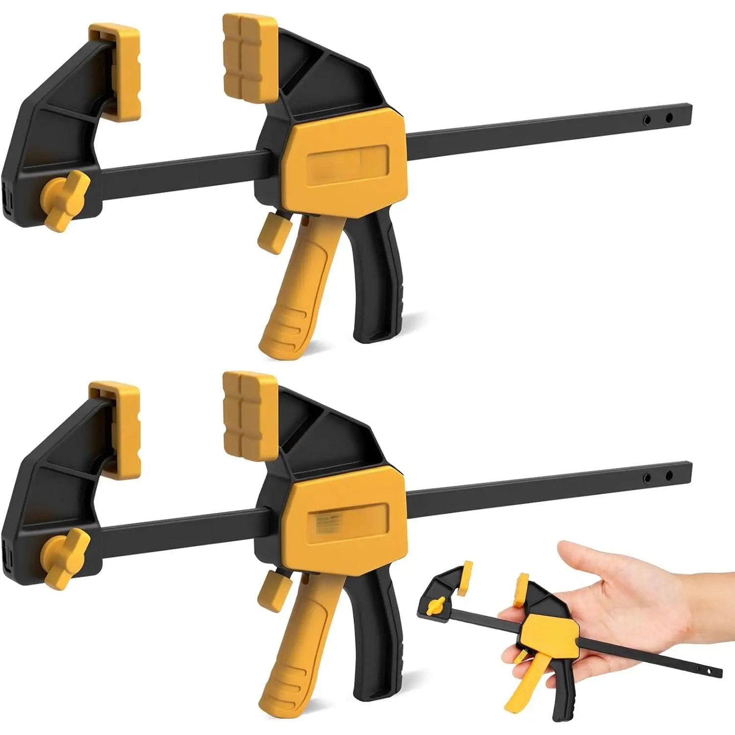 6" Mini Bar Clamps  Woodworking, 2-Piece One-Handed F Clamp/Spreader, 75LBS Load Limit Wood Clamp, Quick Release Grip Clamps  Table Wood Working, Light-duty Tools