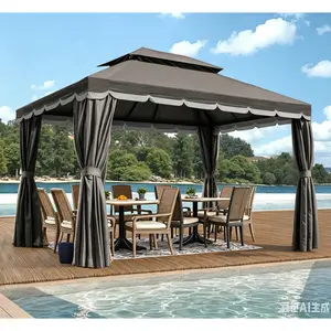 Gaptainer Heavy Duty Canopy Tent, 10x13 Patio Tent with Mosquito Netting, Curtains & Waterproof Double Vented Sunshade Roof, Outdoor Party Shelter for Garden, Backyard,outdoorfurnitureset
