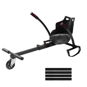 VEVOR Hoverboard Seat Attachment(Not included hoverboards), for 6.5" 8" 8.5" 10" Hoverboards, with LED Lights, Grips Control, Adjustable Frame Length and 220 LBS Load Capacity, Hover Board Go Karts Accessory, for Kids Adults