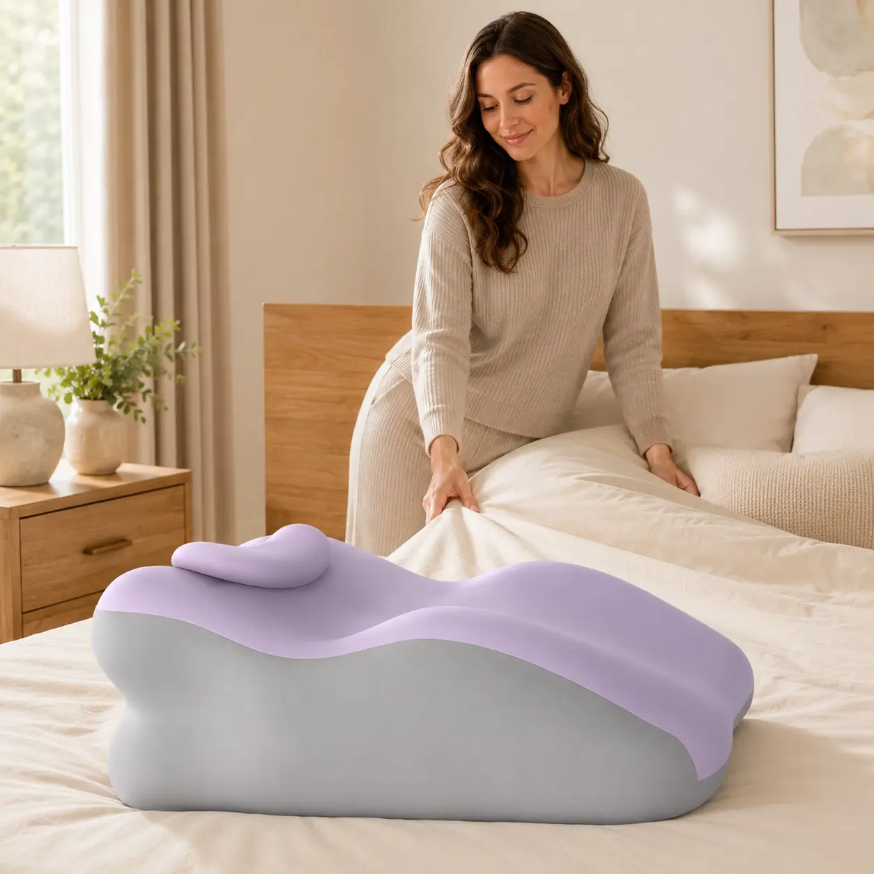 Memory Foam Pillow for Home Sleep, Ergonomic Design for Side Lying, Back Sleeping, Stomach Sleeping, Comfortable Nightly Rest