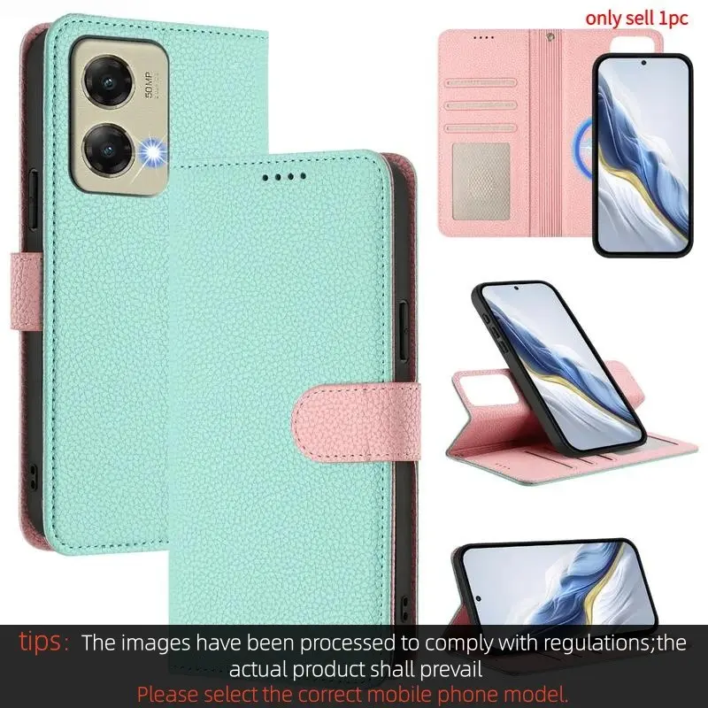 Split magnetic sleeve for MOTO G Stylus 5G 2024 Edge 50 Pro 50 Ultra Leather Case on for MOTO G 5G 2024 Flip Wallet Protective Smartphone Phone Cases Cover Accessories Durable Protector Mobile Phone Casing Protective Cellphone Casing