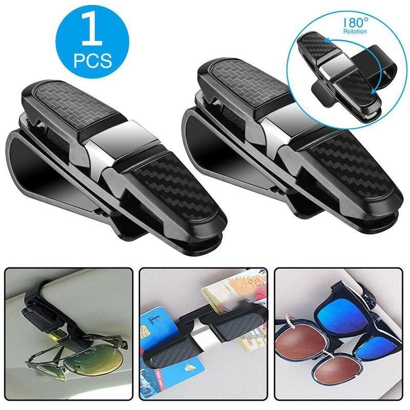 Mini Car Sun Visor Glasses Holder, Multifunctional Car Sun Visor Card Clip, Double-end Design Car Glasses Clip, Rotatable Car Interior Storage Clip, Universal Car Interior Accessories for Men & Women