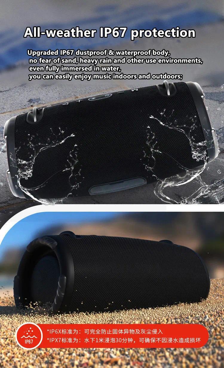 100W high power bluetooth speaker portable RGB colorful light waterproof wireless subwoofer 360 stereo surround TWS FM boombox   cool tech gadgets