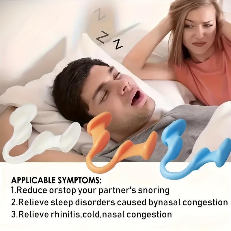 Silicone Anti-Snoring Nasal Strips, 6 Pieces Set, Comfortable Professional Handy Night Snore Reduction Device, Fits Head Size 22.05-23.62 Inches, Men Gift