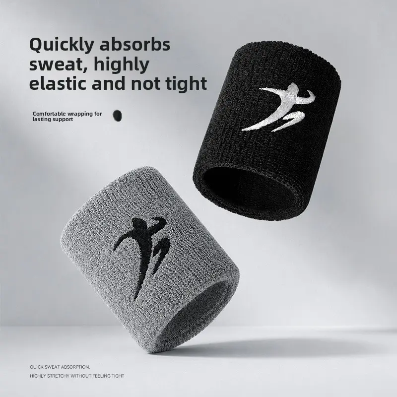 Unisex Cotton Lightweight Sports Wristbands, Elastic Fit Multi-Sport Wrist Protector for Basketball, Running, Sweat-Absorbing Outdoor Fitness Bracer