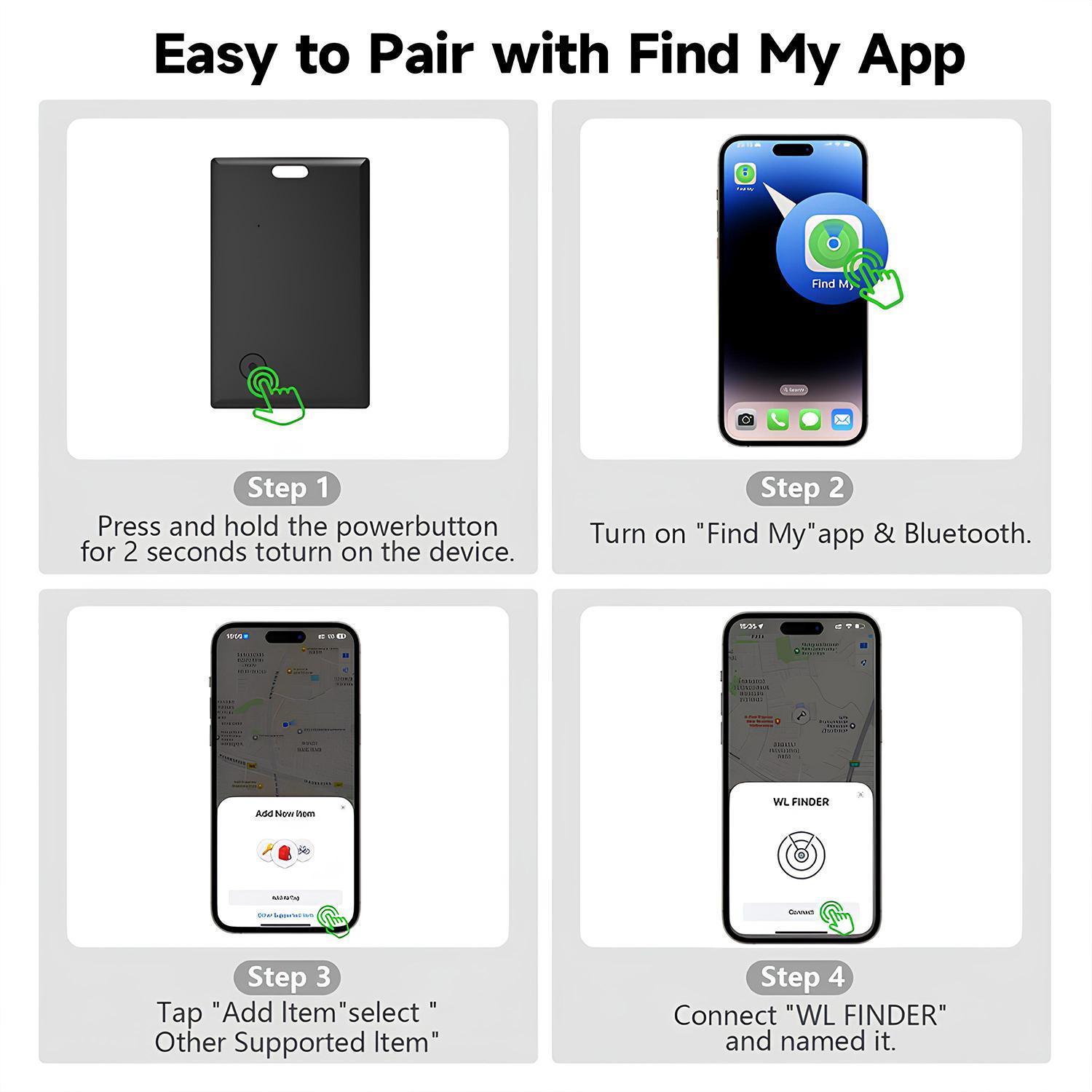 MFi Certified Bluetooth Tracker Slim Card with Keyhole Mount, FindMy Compatible iOS-Only GPS Item Locator for Wallet, Keys, 5-10 Years Long-Lasting Battery, Phone Accessory, Ideal Mothers Day Gift for Her summerwins