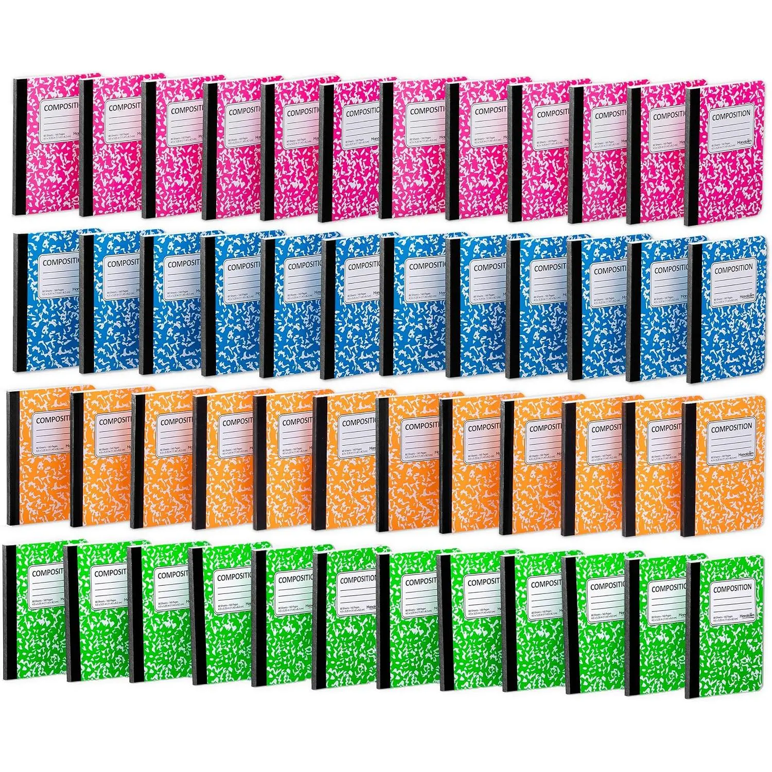 Mini Composition Notebooks 12 Pack, Small Pocket Notebooks for , Students, , Teachers & Office, 4.5 x 3.25 Inch Mini Marble Notebooks, 80 Sheets / 160 Pages Each, Bright Colors (48)