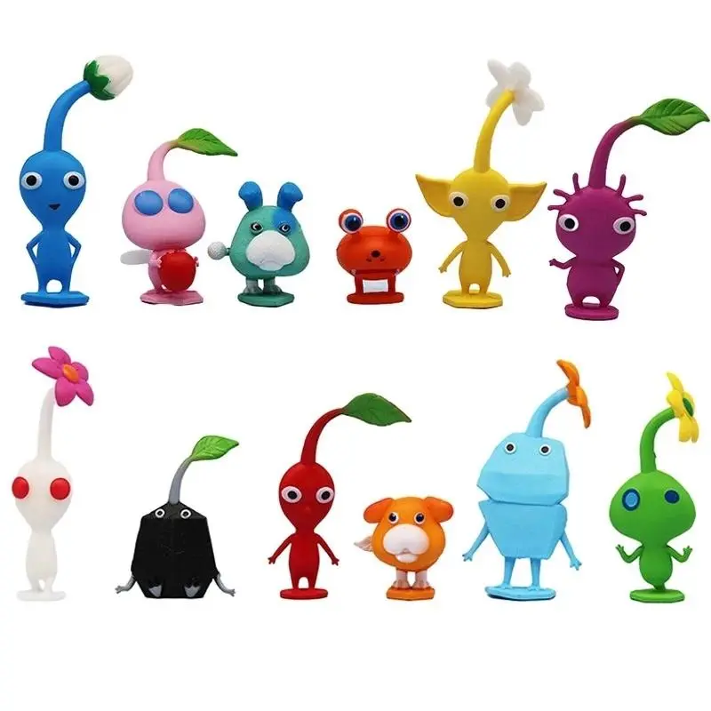 6/12Pcs/Set Game Anime PIKMIN Figure Captain Olimar PIKMIN Action Figure PVC Collection Model Doll Toys for Children Gifts