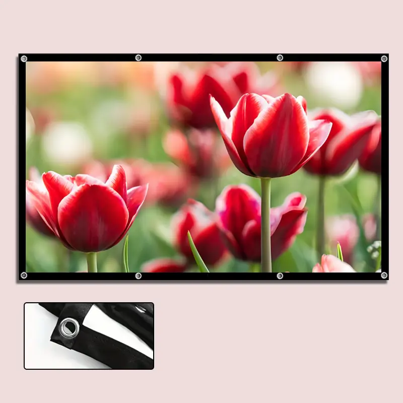 60-150 inch thick soft screen, outdoor outdoor movie screen, camping projector screen, wall mounted screen, foldable portable soft screen, simple 16:9