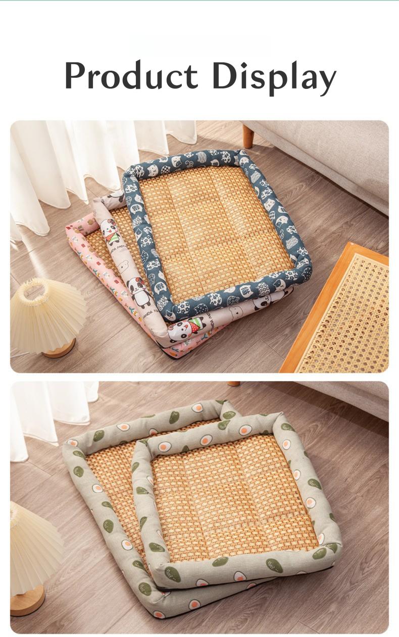 Cool Your Pet Naturally!Rattan Cooling Mat, Ice Silk Surface, Non-Slip, Anti-Scratch, for Crates, Sofas & Travel Cool Your Pet Naturally!Rattan Cooling Mat, Ice Silk Surface, Non-Slip, Anti-Scratch, for Crates, Sofas & Travel