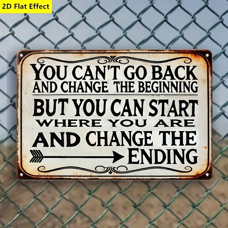 Inspirational Quote Wall Art - Vintage Wood Sign with Motivational Message, Black Text on White Background, Perfect for Home, Living Room, Bedroom, Garage, Porch, Coffee Shop, Bar Decor, Vintage Home Decor