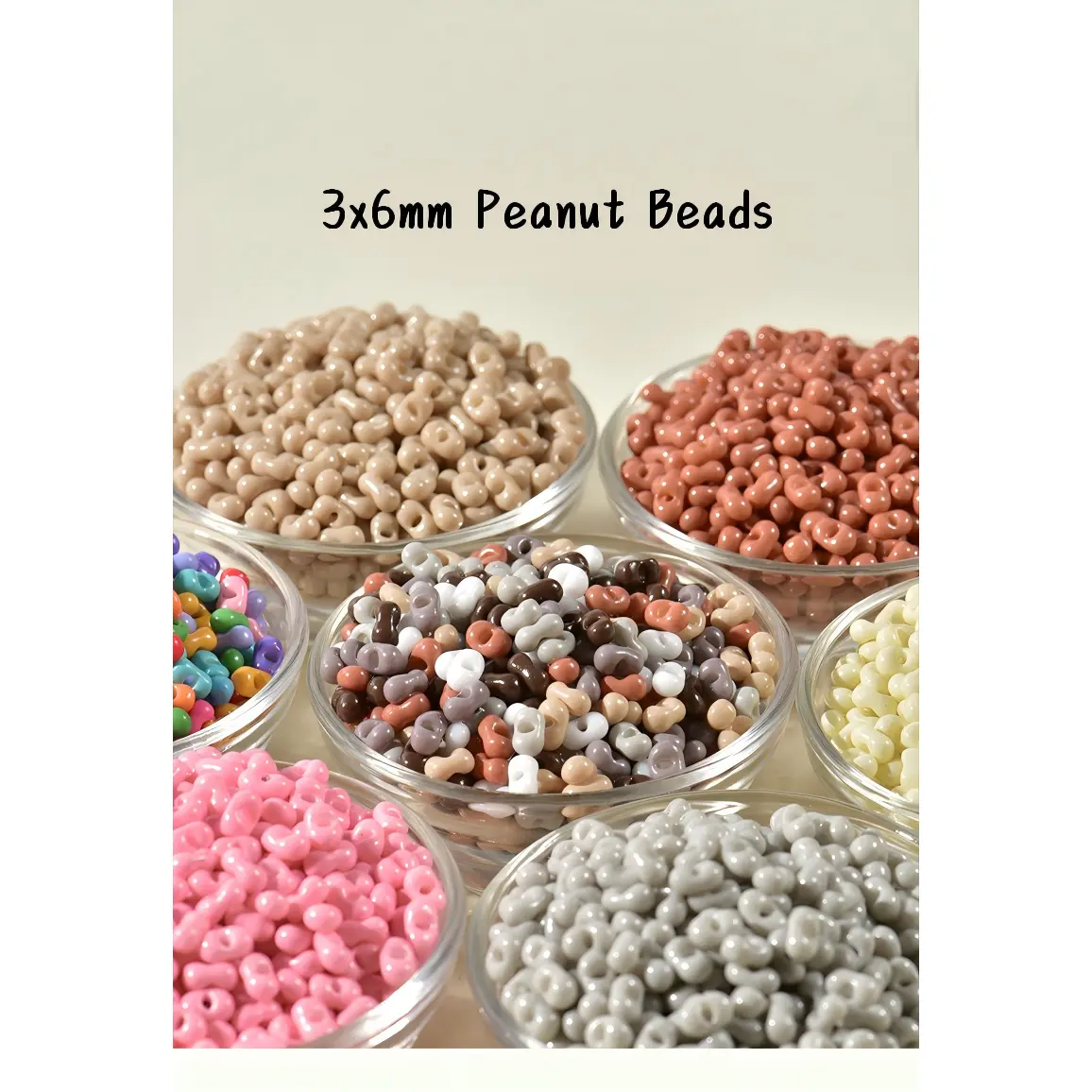 3x6mm Premium Opaque Enamel Coated Peanut Shape Glass Beads for DIY Bracelet Earring Tassel Handmade Jewelry Making K926