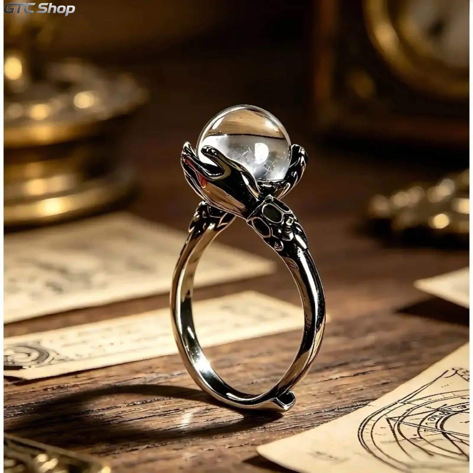 2pcs Women's Vintage Guardian Crystal Center Unique Rings - Adjustable Band (Fits 6-10), Rings for Women, Whimsical Costume Jewelry, Funky Unique Accessories, 2026 Memorial Day Campaign Gift,summerwins,summeroutfits,vacationoutfits,beachoutfits