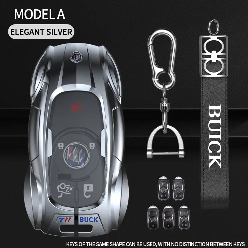 Suitable for Buick Envision, Regal, LaCrosse, Enclave, Verano, GL8 2/3/4/5 key metal car key protective case, key cover, keychain, remote control protective cover, keychain accessory, cool sports car design