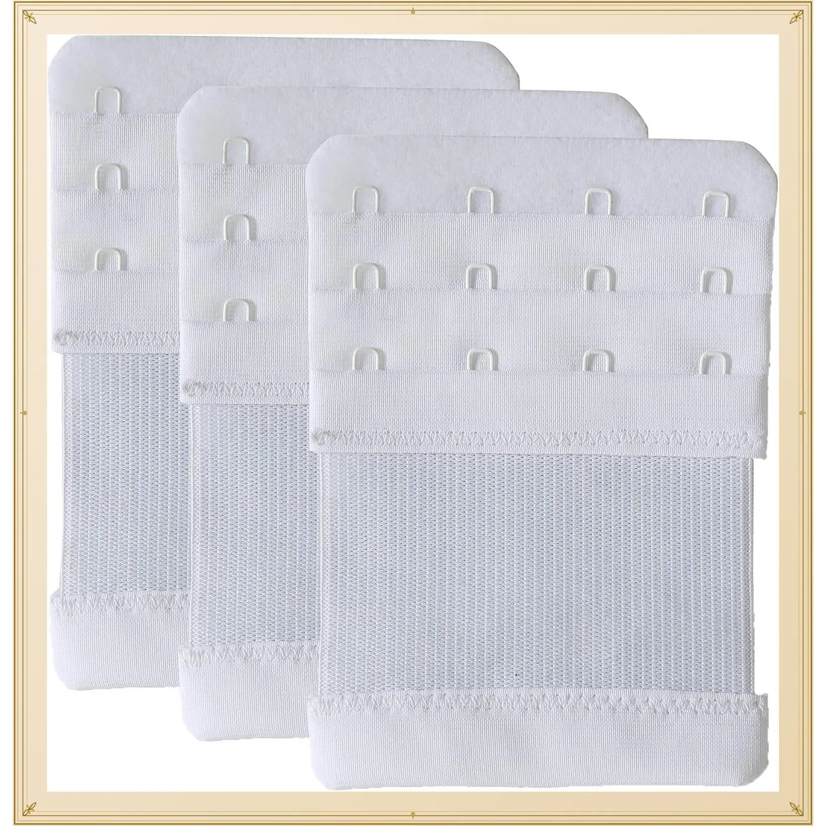 Bra Extenders 4 Hook Elastic Stretchy Bra Extensions Strap Comfortable 3pcs-PackGift