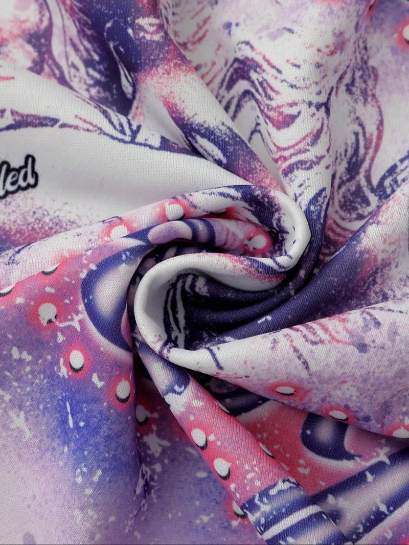 Unisex Streetwear Angel Print Design Sweatshirt, Loose-fitting Casual Long Sleeve Crewneck for Fall & Winter Fashion