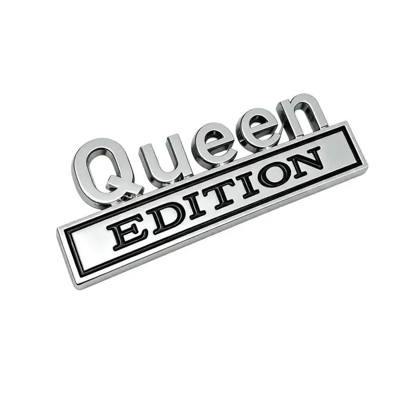 1PCS Queen Edition 3D Emblem Sticker, Badge Emblem Durable Metal Construction, Funny Queen Edition Decals Metal Emblems Decals for Tailgate Car Truck SUV, Automotive Exterior Accessories (Set A)