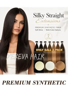 Synthetic I Tip Hair Extensions 50.8 cm 50G/Pack Straight Keratin Capsule Heat Resistant Nail Hair Extension