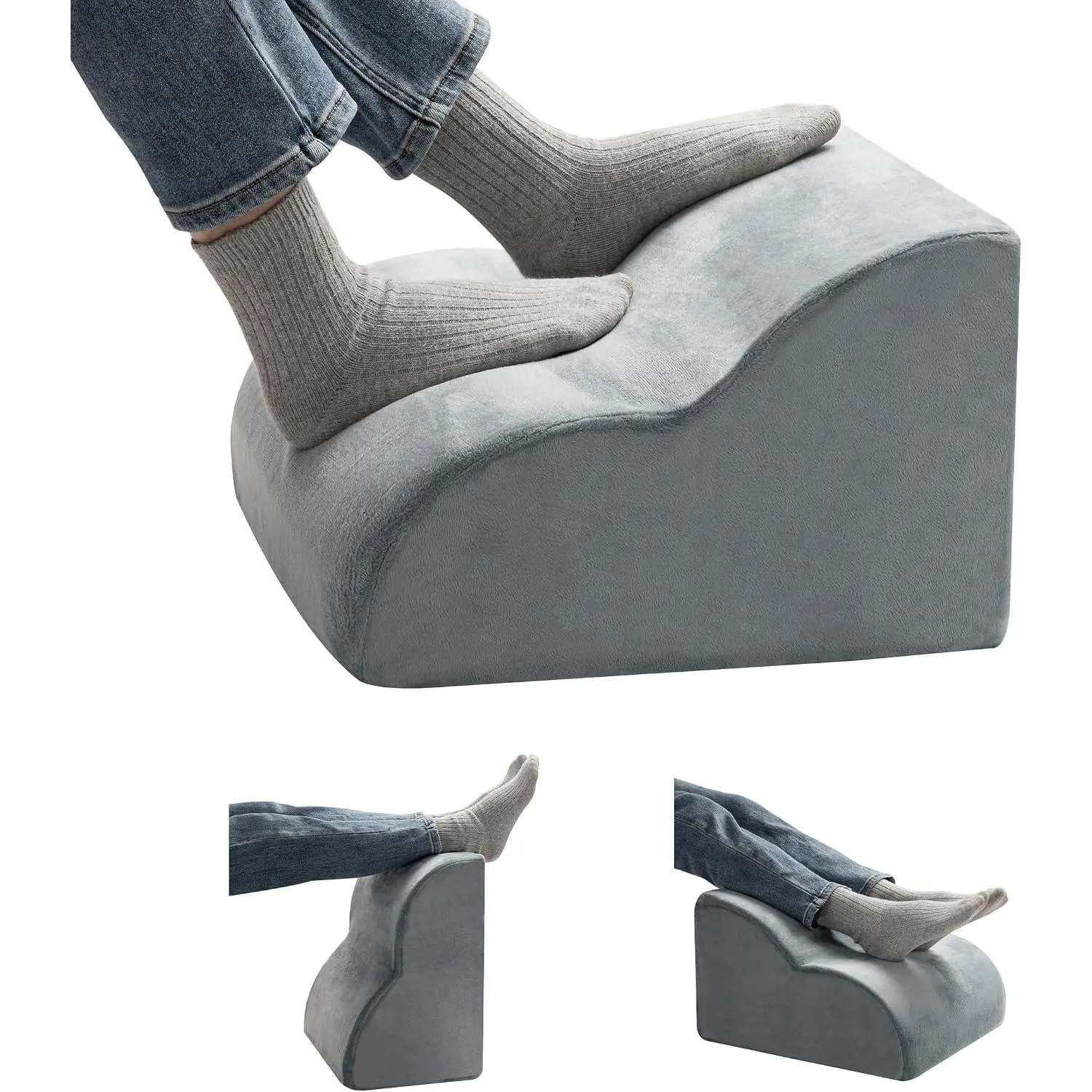 Foot Rest for Under Desk at Work Multi-Purpose Foot Stool  Elevation Pillow  Support Cushion & Lap Desk Support, High-Density  with Washable Cover