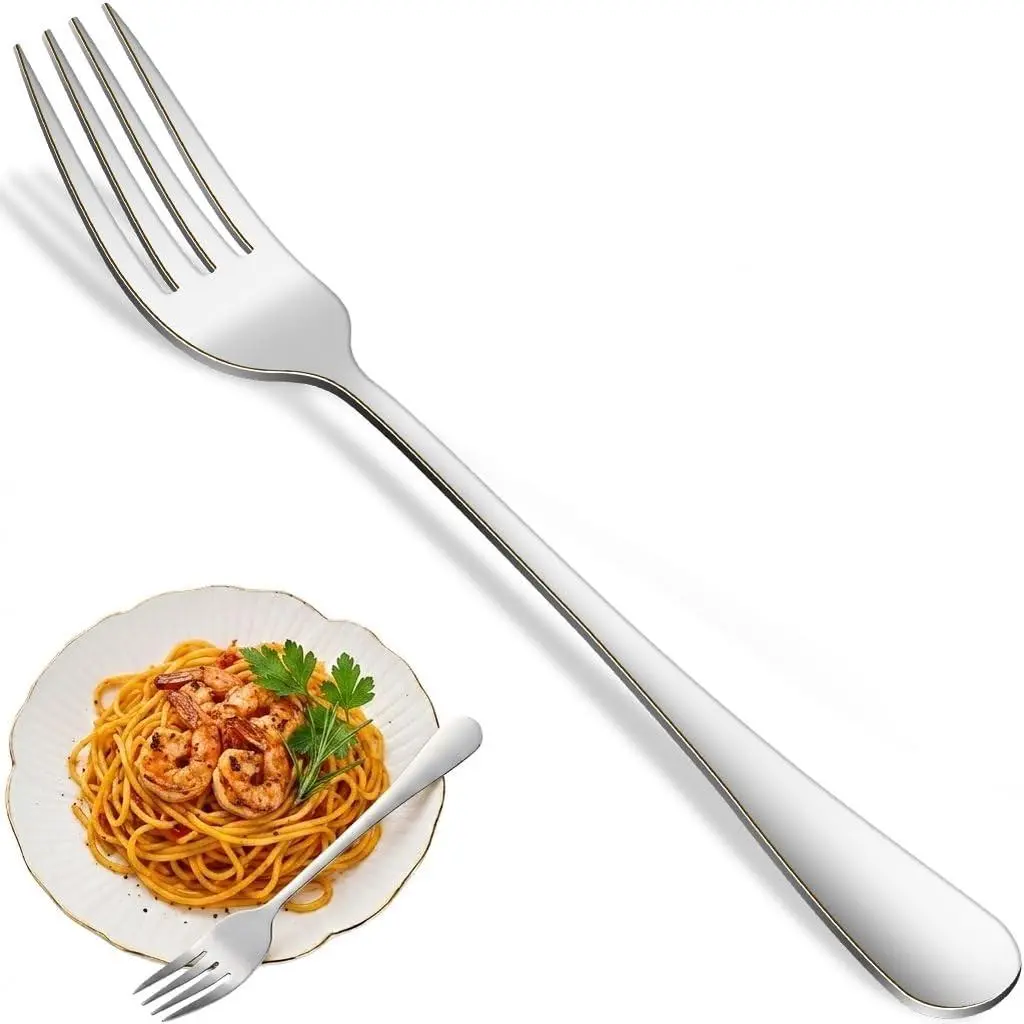 Dinner Forks Set, 8 Inches Stainless Steel Silverware Fork, Dishwasher Safe Food Grade Metal Forks, Mirror Polishing Main Fork Set of 8 For Home,Restaurant Or Hotel