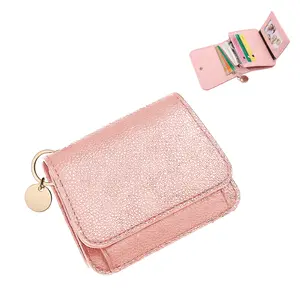 Genuine Leather Women's Fashion Short Wallet, with RFID Anti-Theft Function, 6 Card Slots, Zipper Coin Pocket with ID Window&Key Chain, Stylish&Safe, Suitable for Daily Use,Perfect Gift for Women