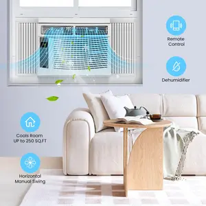 6000 BTU Smart Window Air Conditioner, WiFi & App Remote Control Window AC Unit, Quiet & Energy Efficient with Dehumidifier Function, Included Easy Install Kit, Cools up to 250 Sq.ft, 110-115V for Home Bedroom Living Room