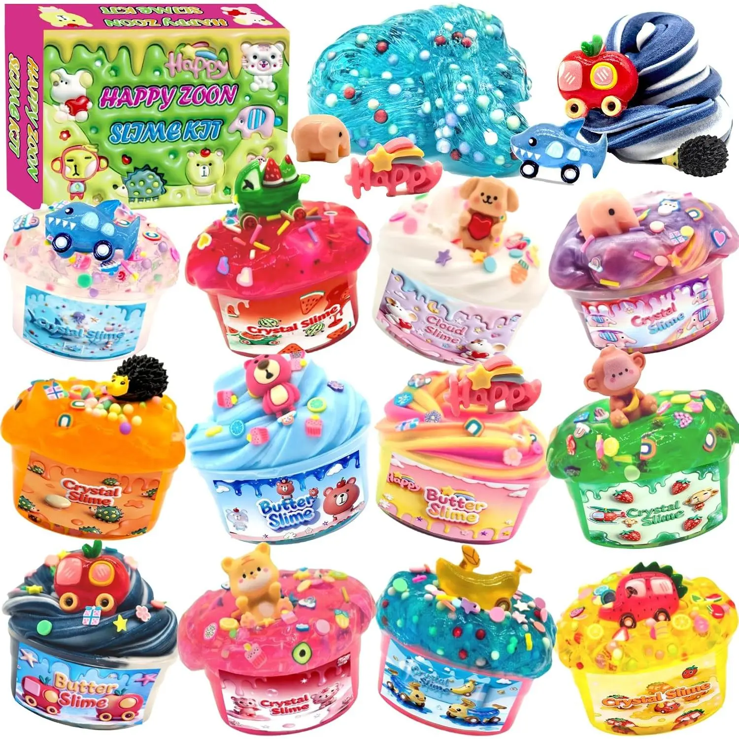 Crunchy Slime Set 12 Pack for Kids,Cloud Slime kit for Girls Ages 8-12,DIY Butter Slime Party Favor for Girls & Boys Goodie Bags Stuffers