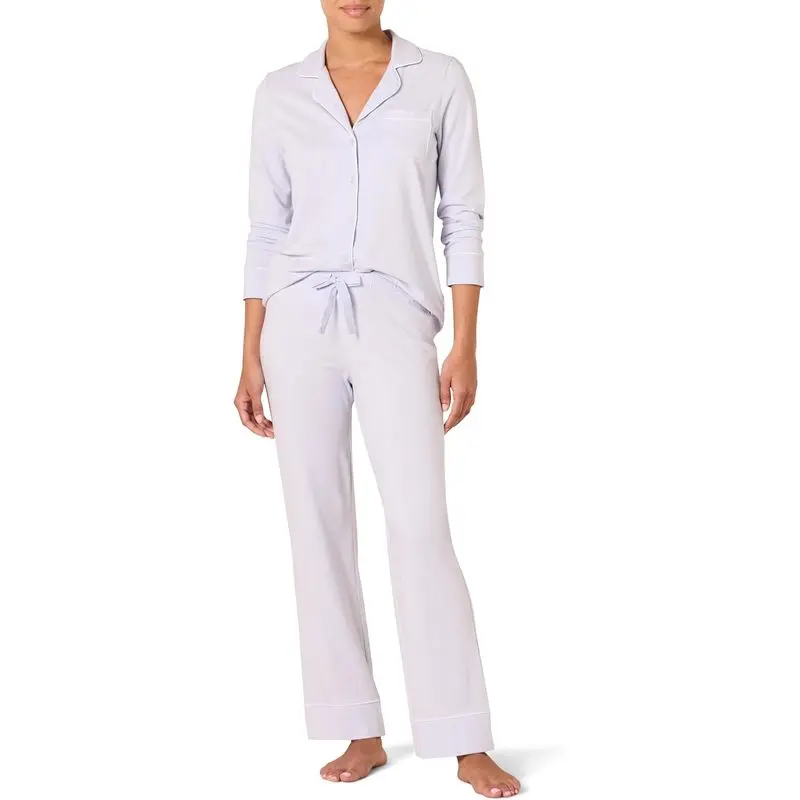 Women’s Long Sleeve Cotton Modal Pajama Set, Soft Breathable Lounge Top with Full-Length Pants for Sleeping, Relaxing, Travel & Everyday Home Wear