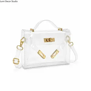 Transparent Jelly Crossbody Beach Bag for Women, Lightweight Large Capacity Shoulder Handbag for Concerts, Travel, Shopping, Stadium Events