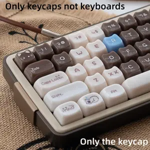Cute Cat Keycaps-Mao Profile,148 Keys Brown Siamese Cat Custom Keycaps 60 65 75 100 Percent,Cute Key caps Keyboard Keycap Set for MX Switches Mechanical Keyboard
