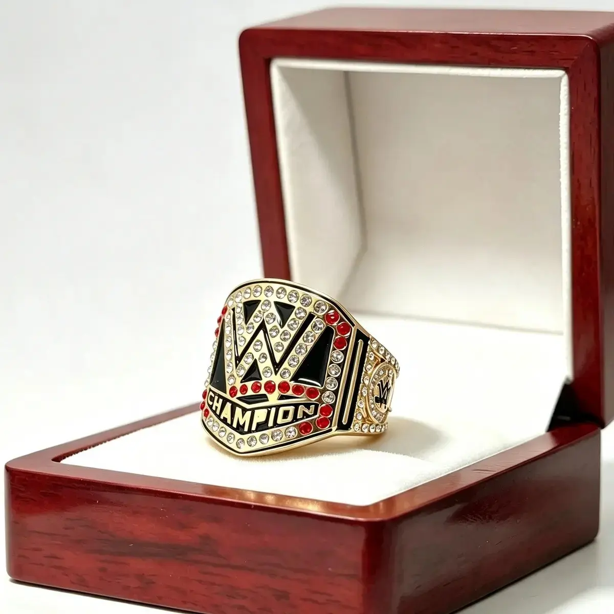 Men's Unisex Vintage Wrestling Inspired Stainless Steel Ring Size 11.5| Championship Style Collectible Jewelry with Gift Box| Trendy Statement Ring for Sports Fans & Best Friend Gifts