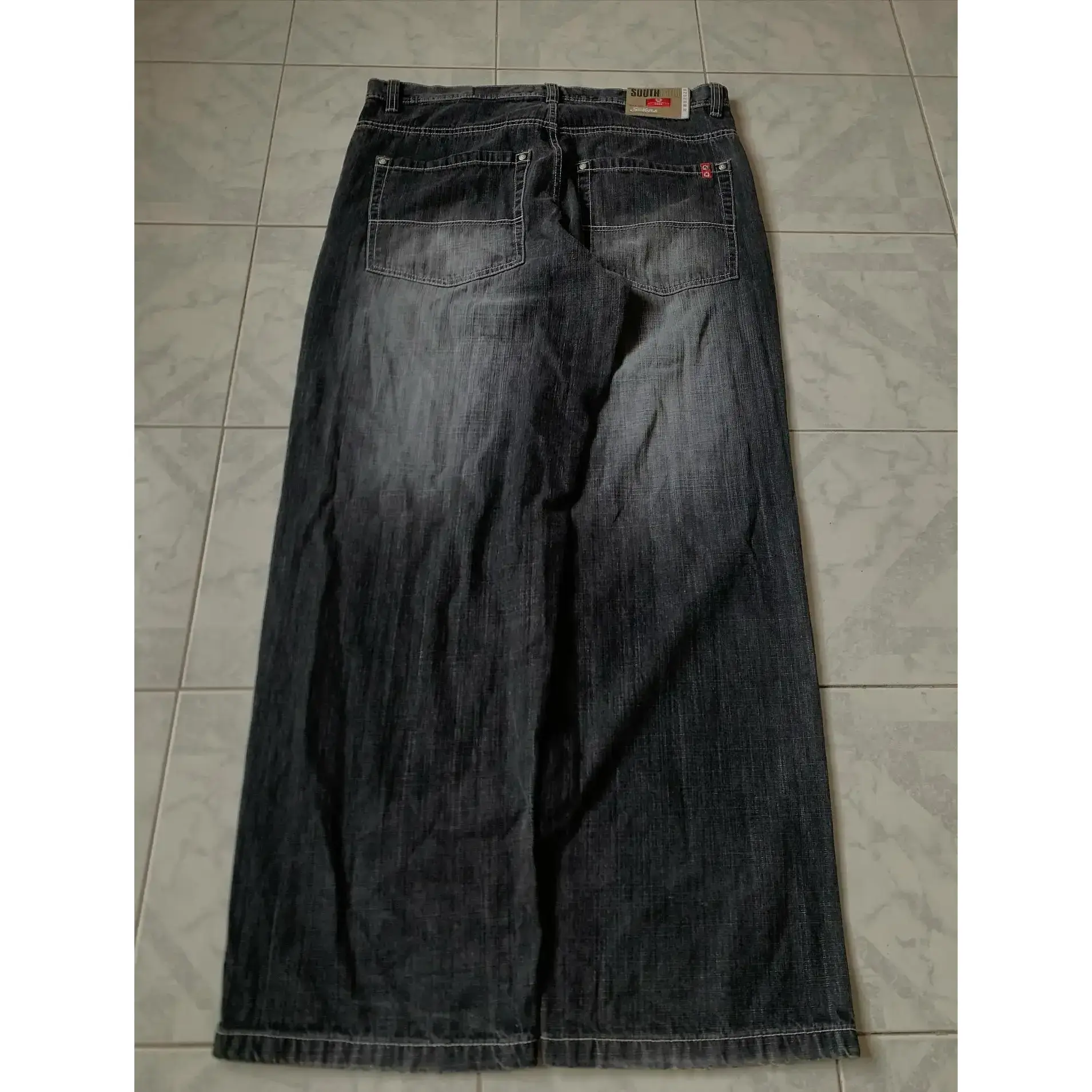 American Y2K Baggy Wide Leg Black Jeans - Vintage Streetwear for Women & Couples | Oversized Denim Pants