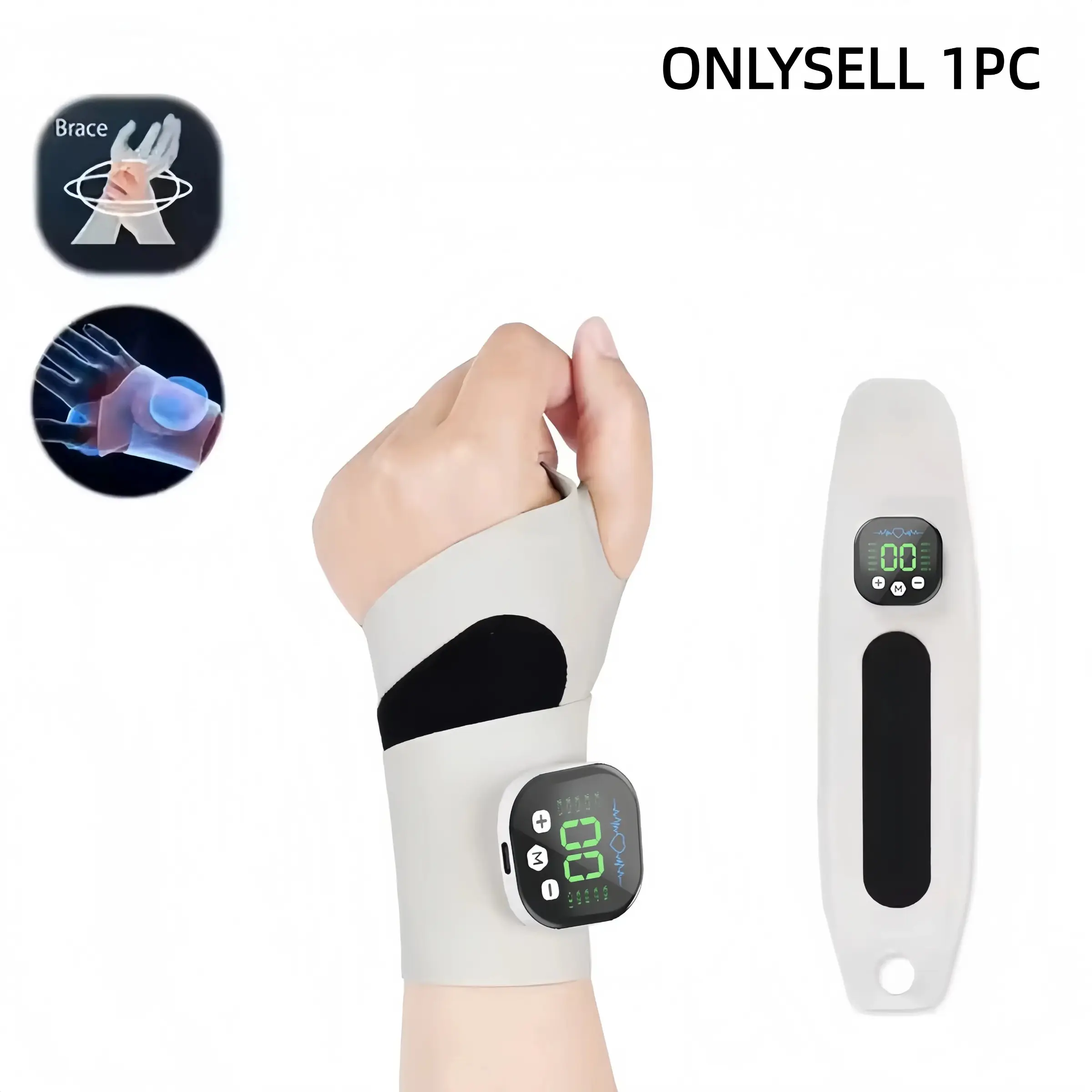 Hand Massage Wrist EMS Pulse Massager, Relieves Wrist Discomfort, 10 Modes, 29 Levels, Microcurrent, Portable, Unisex, Gift Idea