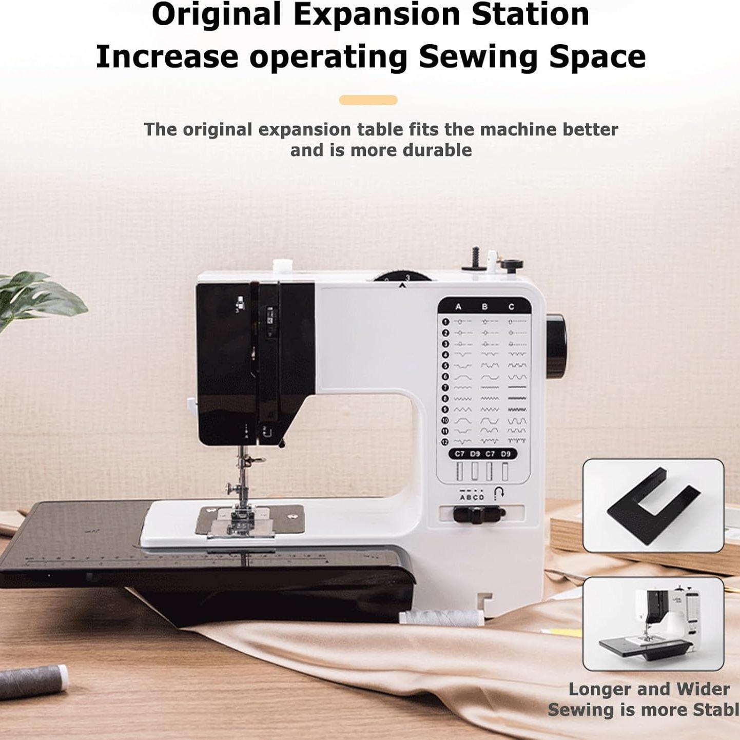 Portable Sewing Machine, Household Sewing Machine with 38 Sewing Functions, Sewing Machine with Extension Table, Foot Pedal & Accessories Set