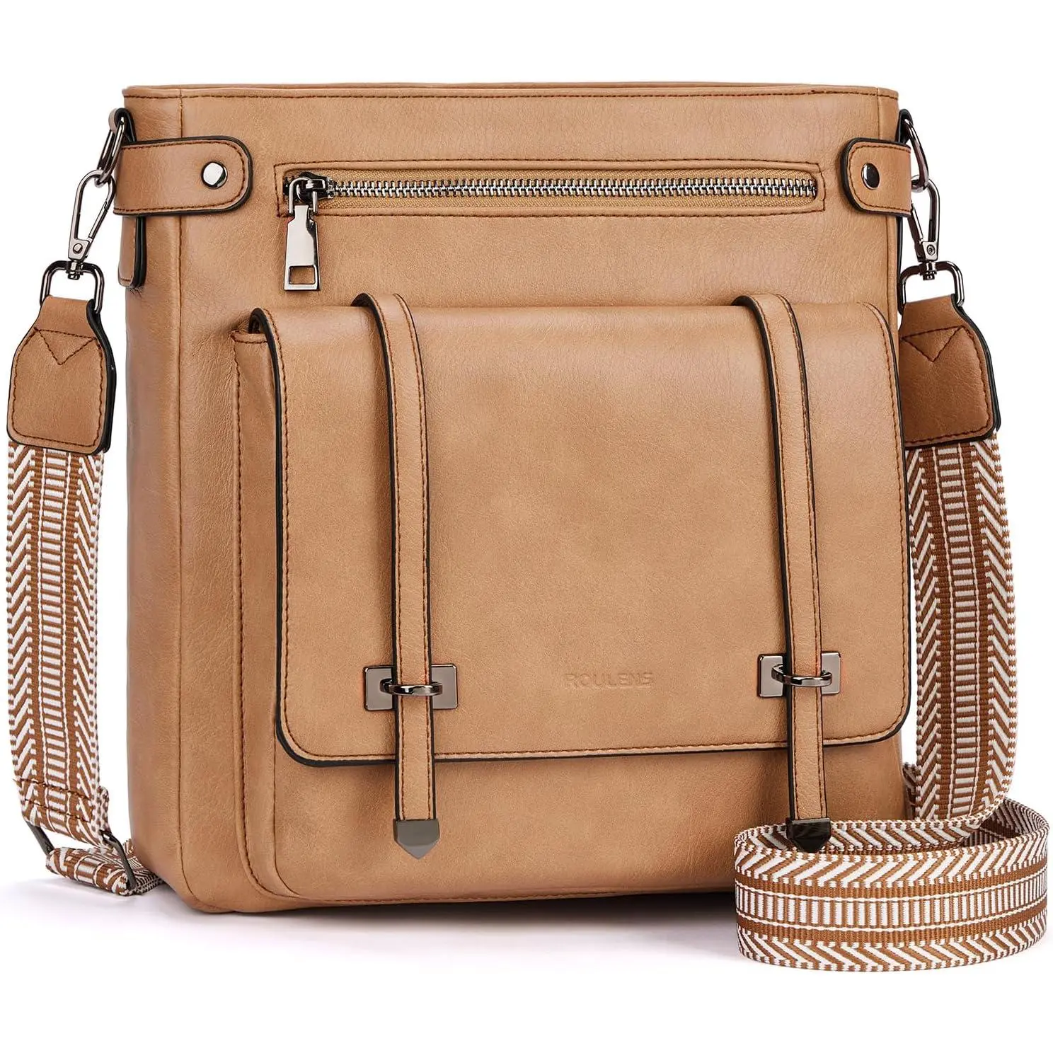 Crossbody Bags for Women,Multi Pocket Crossbody Purses Vegan Leather  Handbags Travel Purse Adjustable Strap