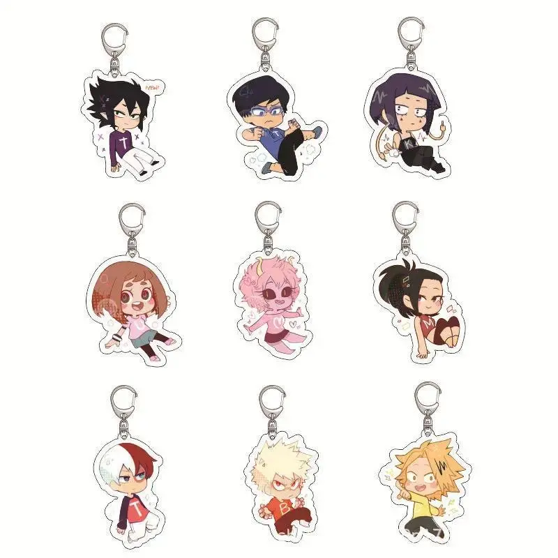 My Hero Academia Anime Cartoon Keychain Acrylic Charm Izuku Midoriya Shoto Todoroki Pendant Accessories Official Merchandise